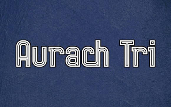 Aurach Tri, Geometric Triple - Lined Display Font - Free Font - Free Digital Files
