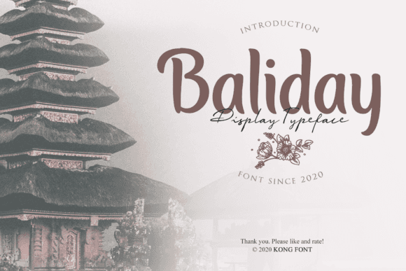 Baliday Font - Free Font - Free Digital Files