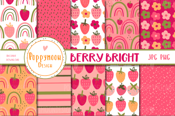 Berry Bright Paper Set - Free Graphics - Free Digital Files