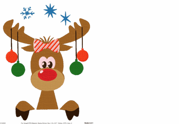 Christmas Peeking Moose - Free Embroidery Designs - Free Digital Files