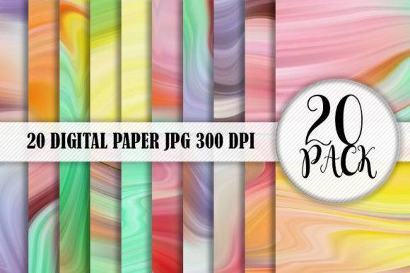 Set of 20 high-resolution marble wave digital paper textures in vibrant colors, ideal for creative projects and digital artwork.