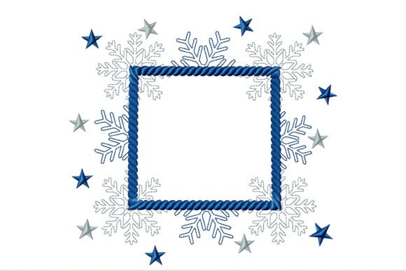 Frame for Monogram with Snowflakes - Free Embroidery Designs - Free Digital Files