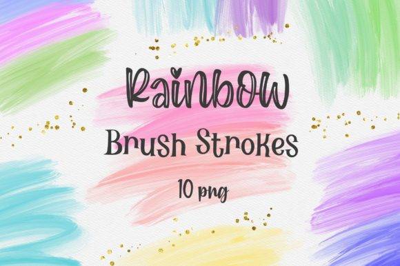 Rainbow Brush Strokes Clipart - Free Graphics - Free Digital Files