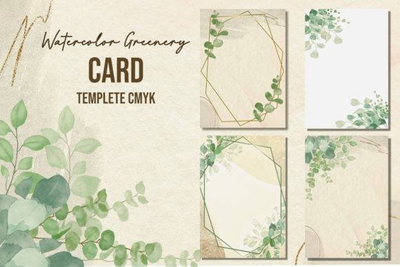 Watercolor Greenery Cards Templates CMYK - Free Graphics - Free Digital Files