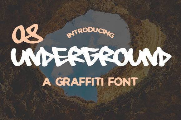 08 Underground Font - Bold graffiti-style typography with urban flair.