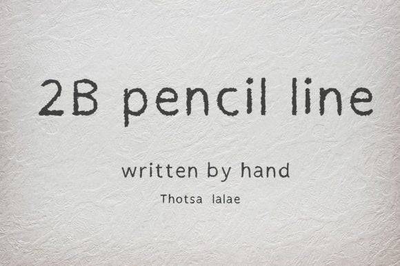 2B Pencil Line Font with rough handwritten style on textured background.