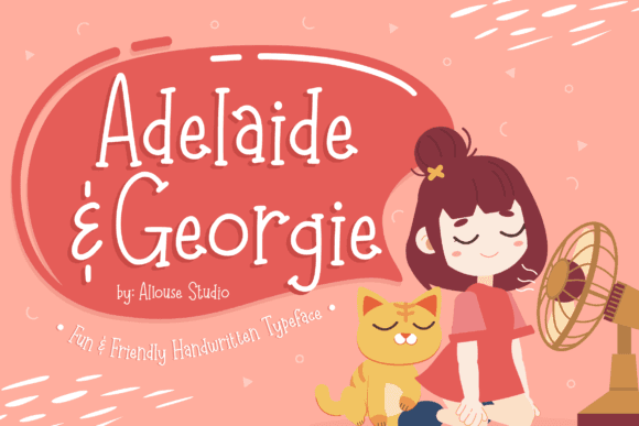 Adelaide and Georgie Font - Fun and friendly handwritten serif font.