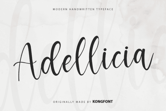 Adellicia Font - Modern handwritten script typeface with elegant style.