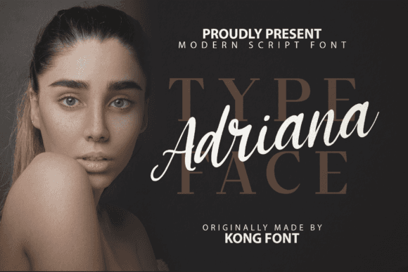 Adriana Font - Modern handwritten script displayed on a stylish poster.