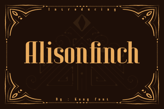 Alison Finch Font - Elegant serif typeface with vintage decorative design.