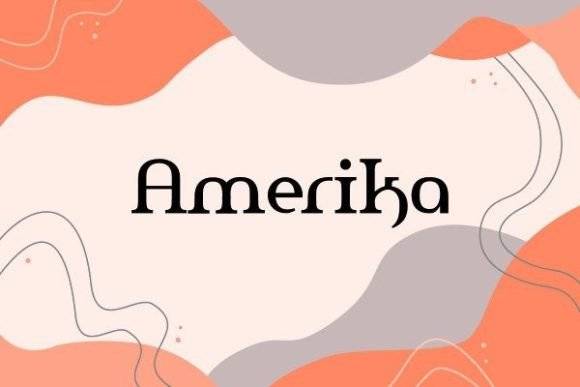 Amerika Font displayed on a colorful abstract background.