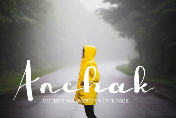 Anchak Font - Modern handwritten typeface with romantic style.