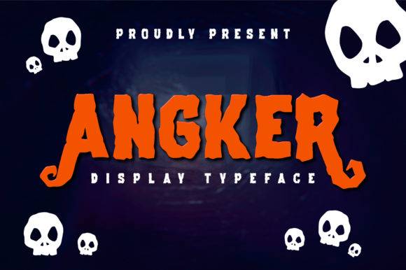 Angker Font - Spooky Display Typeface with skulls