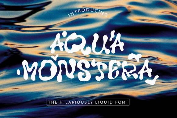 Aqua Monstera Font with fluid water-inspired design