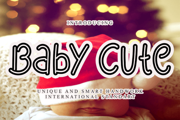 Baby Cute Font with festive background