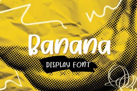 Banana Display Font with yellow background