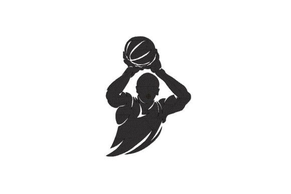 Basketball player silhouette embroidery design