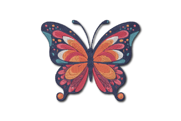 Colorful butterfly embroidery design, free download