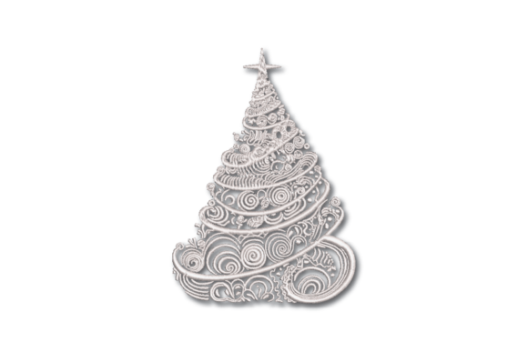 Intricate Christmas tree embroidery design