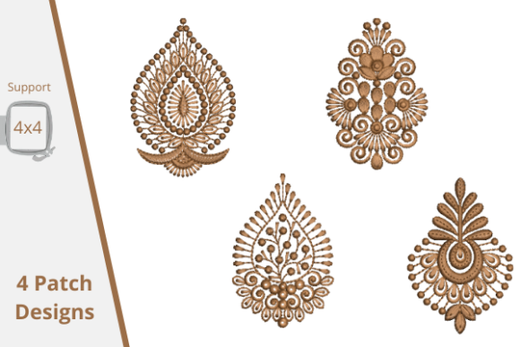 Creative Patch free embroidery designs, 4 intricate patterns