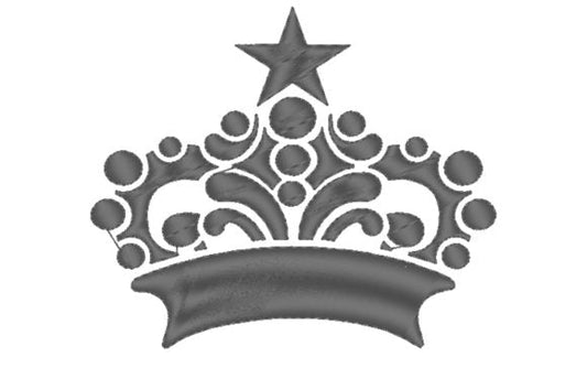 Free crown embroidery design with star detail