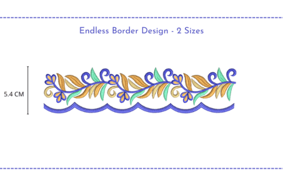 Endless cutwork border embroidery design in two sizes