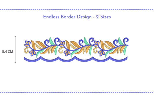 Endless cutwork border embroidery design in two sizes