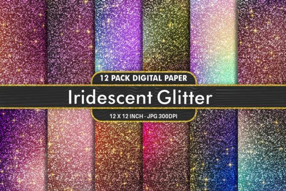 Papel Digital Glitter Textura Iridescent