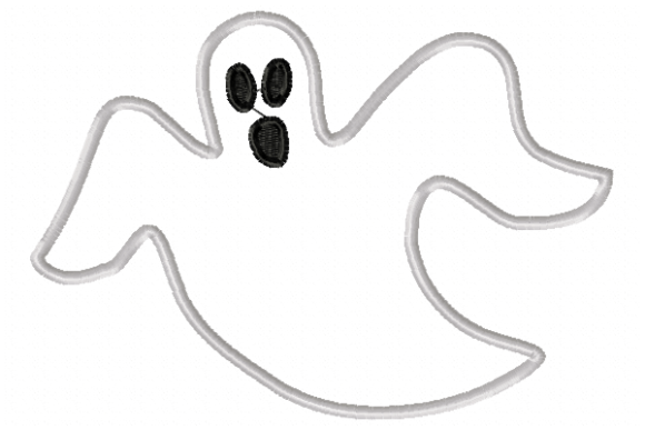 Ghost applique embroidery design for Halloween projects