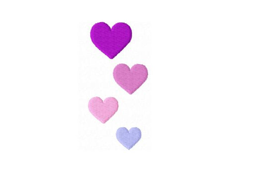 Colorful hearts embroidery design for free download