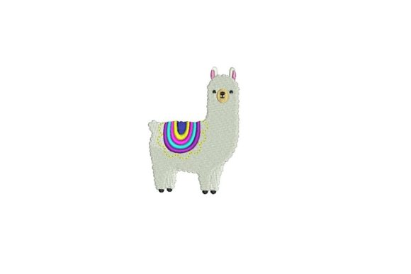 Colorful llama embroidery design, free download