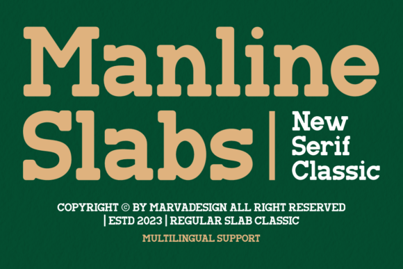 Manline Slabs - Slab Serif Font for Headlines & Logo Design - Free Font - Free Digital Files
