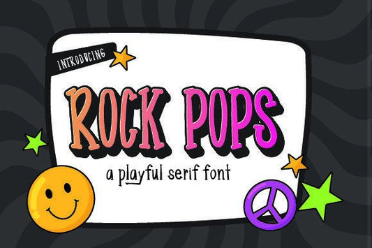 Rock Pops - Playful Comic Font for Kids Crafts & Stickers - Free Font - Free Digital Files