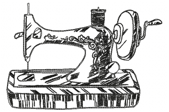 Vintage sewing machine embroidery design