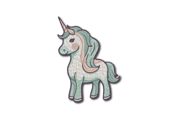 Free unicorn embroidery design, magical digital artwork